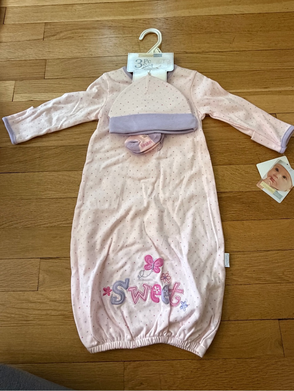 !it jeans Pink Baby Sleep Sack Set with Hat and Mittens